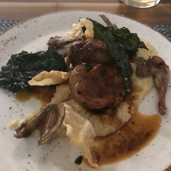1540 Room - The quail roulade. Pepperoni stuffed quail an confit legs on a spin Ross's polenta - Southern Near Me - Savannah, Georgia