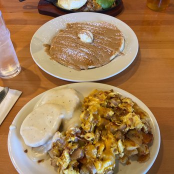 Griddlecakes - ABC w/ biscuits and gravy Buttermilk pancake with peanut butter drizzle Meat lovers skillet - Breakfast & Brunch Near Me - Las Vegas, Nevada Griddlecakes - ABC w/ biscuits and gravy Buttermilk pancake with peanut butter drizzle Meat lovers skillet - Breakfast & Brunch Near Me - Las Vegas, Nevada