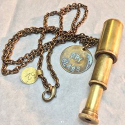 Corvus Clothing and Curiosities - This wonderfully hand-made steampunk mini telescope necklace is the perfect piece for anyone's jewelry collection. This piece, especially, w