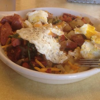 Nick's Cafe - The Cajun skillet with over easy egg instead of scrambled. - Diners Near Me - Los Angeles, California