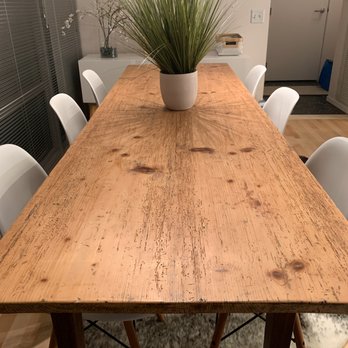 Scout and Forge - This table had been originally a mustard-color wood effect and we took it down to the original pine. Love it! - Antiques Near Me - Long Grove, Illinois