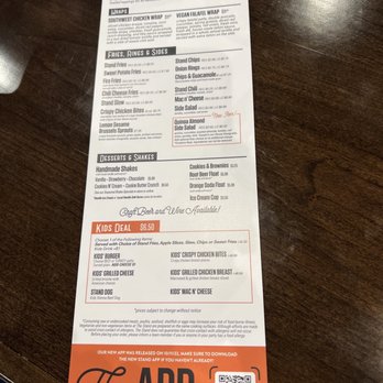 The Stand - American Classics Redefined - Menu - New American Near Me - Tustin, California