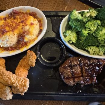 TGI Fridays North Orange - Pick Two...Chicken Strips, Sirloin Steak w/ Whiskey Glaze, Loaded Mashed Potato's, and Broccoli - American Near Me - Orange, California