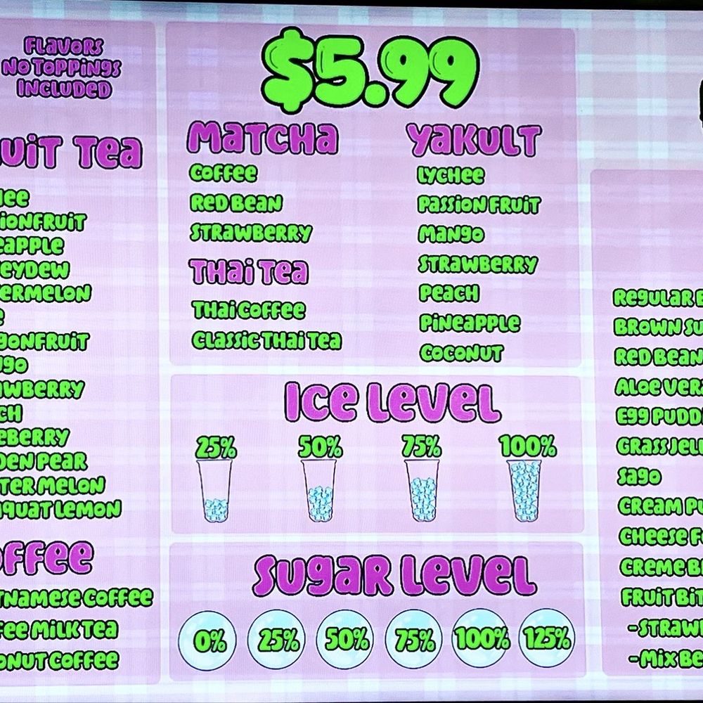 Bubble Pop Tea - Menu - Bubble Tea Near Me - Fresno, California Bubble Pop Tea - Menu - Bubble Tea Near Me - Fresno, California