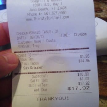 Thirsty Turtle SeaGrill - Over Priced. - Seafood Near Me - Juno Beach, Florida