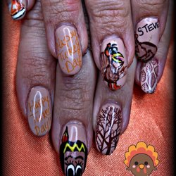 Pretty in Polish Salon and Spa - Thanksgiving nail art
