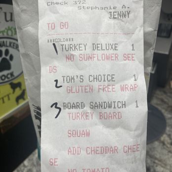 Board & Brew - Oceanside - Receipt showing correct order - Sandwiches Near Me - Oceanside, California Board & Brew - Oceanside - Receipt showing correct order - Sandwiches Near Me - Oceanside, California