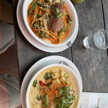 Malibu Farm - Vegan coconut curry + vegan spaghetti - Coffee & Tea Near Me - Tiburon, California Malibu Farm - Vegan coconut curry + vegan spaghetti - Coffee & Tea Near Me - Tiburon, California