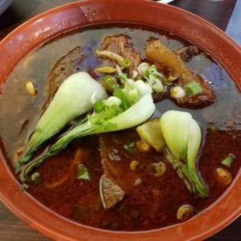 Corner Beef Noodle House - Spicy beef and tendon noodle extta noodles! - Taiwanese Near Me - El Monte, California
