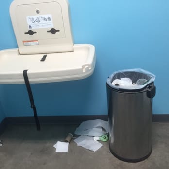 Old Navy - No lid on the trash can, trash everywhere in the bathroom. - Men's Clothing Near Me - Eugene, Oregon