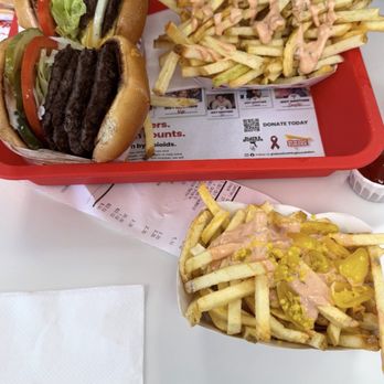 In-N-Out Burger - Double double and 4 by zero. Fries no salt and fries with chopped chillies and spread - Fast Food Near Me - Foothill Ranch, California In-N-Out Burger - Double double and 4 by zero. Fries no salt and fries with chopped chillies and spread - Fast Food Near Me - Foothill Ranch, California