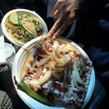 Tacos El Muchacho Alegre - Three dogos ($4/each) and two tacos ($2/each) - Food Trucks Near Me - Napa, California Tacos El Muchacho Alegre - Three dogos ($4/each) and two tacos ($2/each) - Food Trucks Near Me - Napa, California