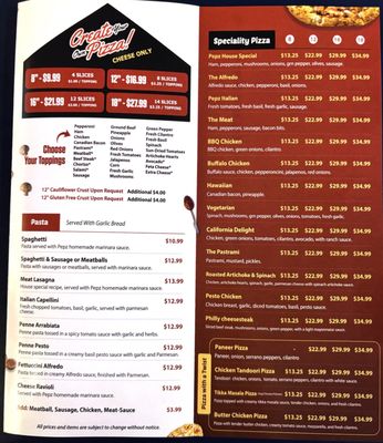 Menu photo 2 Pepz Pizzeria Placentia, CA Menu photo 2 Pepz Pizzeria Placentia, CA