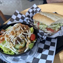 Franklin Square Deli - Salad and the Capocollo, Ham, Salami & Provolone sub