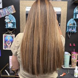 Twisted Salon - I have dark hair but I was made chocolate with high/low lights.