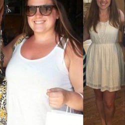 Erin's before and after losing 48 lbs. and 13% body fat!
