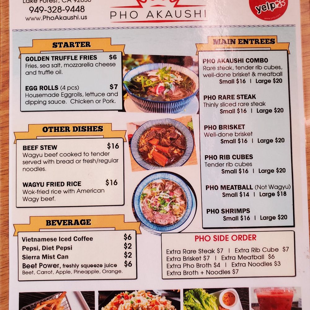 Pho Akaushi - Menu - Vietnamese Near Me - Santa Ana, California Pho Akaushi - Menu - Vietnamese Near Me - Santa Ana, California