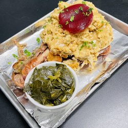 122 Hang Suite - Grandma's Dressings stuffed Turkey Leg W/a side of Collard Greens