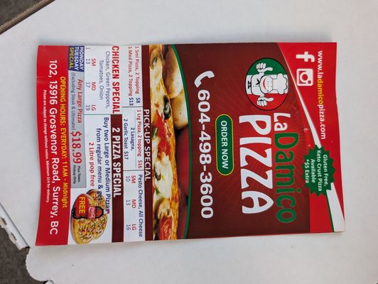 Menu photo 1 La Damico Pizza Surrey, BC