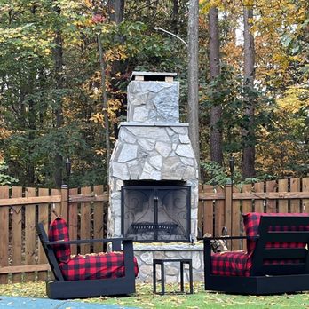 American Custom Concrete - outdoor fireplace and chairs - Masonry/Concrete Near Me - Fredericksburg, Virginia American Custom Concrete - outdoor fireplace and chairs - Masonry/Concrete Near Me - Fredericksburg, Virginia