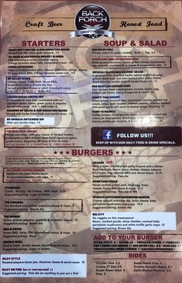 Menu photo 8 Backporch Drafthouse - Temple Temple, TX
