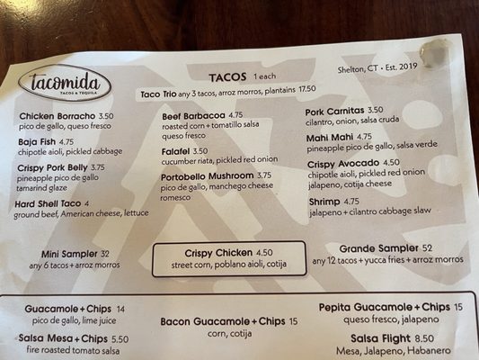 Menu photo 1 Tacomida Shelton, CT