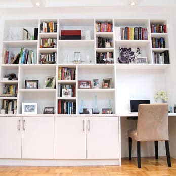 Urban Homecraft - Built-in bookshelves and desk for a custom nook office - Interior Design Near Me - Brooklyn, New York