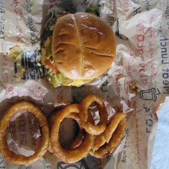 Blake's Lotaburger - Green chile burger "New Mexico style" and onion rings. - Burgers Near Me - Alamogordo, New Mexico Blake's Lotaburger - Green chile burger "New Mexico style" and onion rings. - Burgers Near Me - Alamogordo, New Mexico