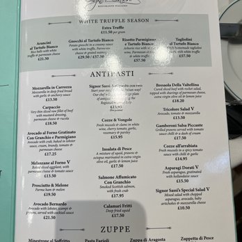 Signor Sassi - Menu - Italian Near Me - London, XGL
