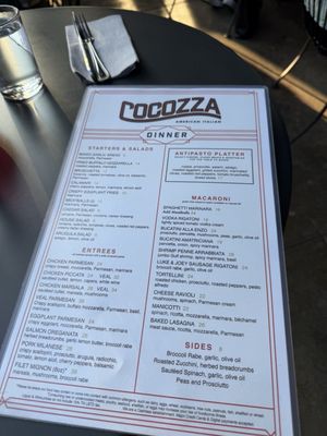 Menu photo 1 Cocozza American Italian Memphis, TN Menu photo 1 Cocozza American Italian Memphis, TN