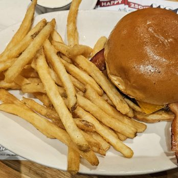 BJ's Restaurant & Brewhouse - Bacon cheeseburger and fries - New American Near Me - Vacaville, California