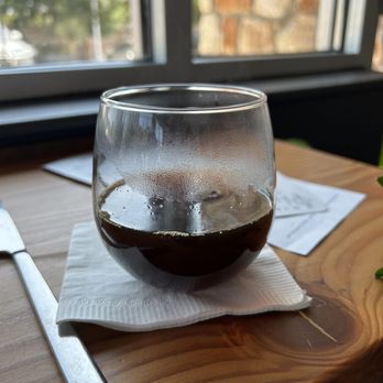 Proud Mary - Note the glass cup with curves like a wine glass to experience the "notes" - Breakfast & Brunch Near Me - Austin, Texas