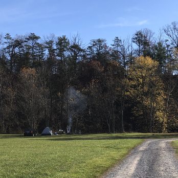 Lazy-A Campground - View of tent site area from middle of field. - Campgrounds Near Me - Hedgesville, West Virginia