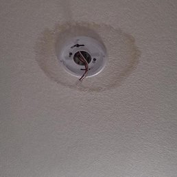newly painted ceiling and now can't use fire alarm because it is damaged, unsafe newly painted ceiling and now can't use fire alarm because it is damaged, unsafe