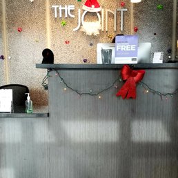 A festive check-in area.