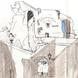 Sketching Rome Tours - Sketch at Celimontana, one of our sketching tour locations by your leader Kelly