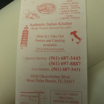 Paisano's Pizza - Menu front - Pizza Near Me - West Palm Beach, Florida Paisano's Pizza - Menu front - Pizza Near Me - West Palm Beach, Florida