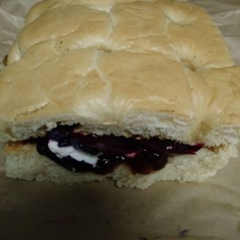 Karver Sandwich Bar - Beet and chevre on focaccia. Menu says grilled focaccia but it wasn't. - Sandwiches Near Me - Beaverton, Oregon Karver Sandwich Bar - Beet and chevre on focaccia. Menu says grilled focaccia but it wasn't. - Sandwiches Near Me - Beaverton, Oregon