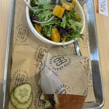Hidden Craft - Smash Classic Burger with salad - New American Near Me - San Diego, California