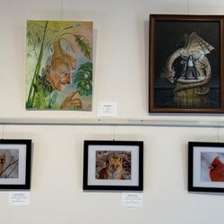 Johnson Public Library - Setting up for the Hackensack Art Club winter Wonderland art show and bazaar
