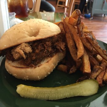 Something Different - Pork BBQ sandwich and fries - Barbeque Near Me - Urbanna, Virginia Something Different - Pork BBQ sandwich and fries - Barbeque Near Me - Urbanna, Virginia