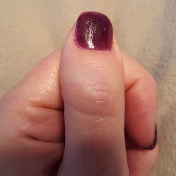 Gem Nail Bar - Some form of scuff in the top layer. AND the white spots/glitter not supposed to be therr. - Nail Salons Near Me - Long Beach, California
