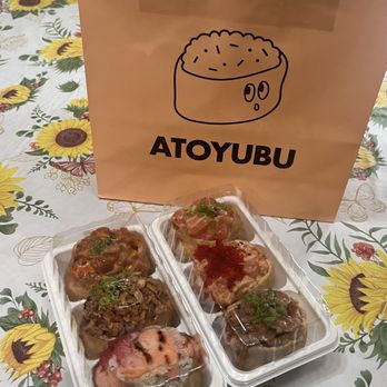 Atoyubu - Fresh Salmon, Spicy Tuna, Popping Spicy Salmon, Myungran Crab, Bulgogi on Fire, and Fresh Ginger Tuna - Japanese Near Me - Buena Park, California