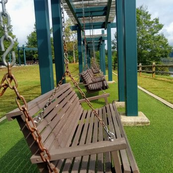 Morgan Falls Overlook Park - I have never seen so many swinging benches in one area! It extends all the way down plus there's a circle of them to the left out of view - Parks Near Me - Sandy Springs, Georgia Morgan Falls Overlook Park - I have never seen so many swinging benches in one area! It extends all the way down plus there's a circle of them to the left out of view - Parks Near Me - Sandy Springs, Georgia