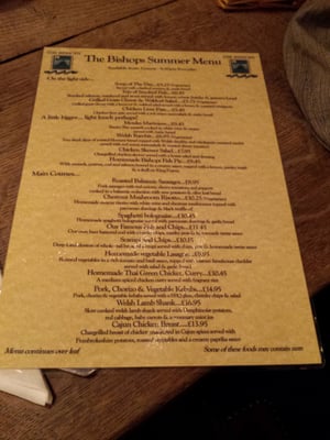 Menu photo 3 The Bishops St David's, PEM