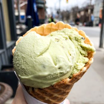 Ed's Real Scoop - Their pistachio ice cream in a waffle cone - Ice Cream & Frozen Yogurt Near Me - Toronto, Ontario Ed's Real Scoop - Their pistachio ice cream in a waffle cone - Ice Cream & Frozen Yogurt Near Me - Toronto, Ontario