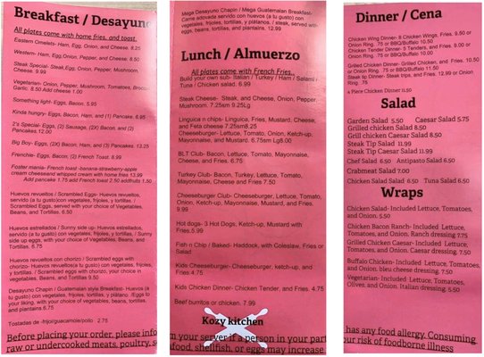 Menu photo 7 Kozy Kitchen Attleboro, MA