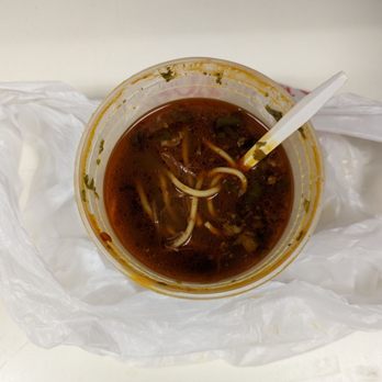 Papi Clary's Kitchen - Thin oily bland broth of Birria ramen - Asian Fusion Near Me - Concord, California