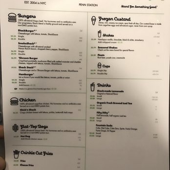 Shake Shack - Penn Station - Menu - Burgers Near Me - New York, New York Shake Shack - Penn Station - Menu - Burgers Near Me - New York, New York