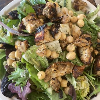 Green Tomato Grill - Greek Salad with chicken so delicious and fresh. - New American Near Me - Brea, California